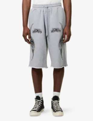 GODMADE Vivid Logo-Print Cotton Shorts detail 3