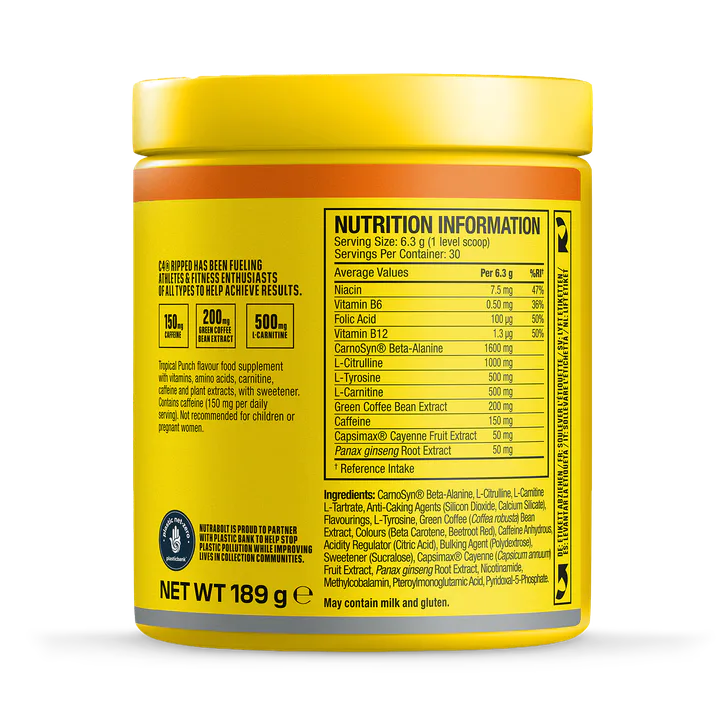 Cellucor C4 Ripped Pre-Workout Tropical Punch 165g detail 3