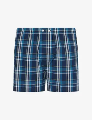 DEREK ROSE Barker Check-Print Cotton Boxer Shorts