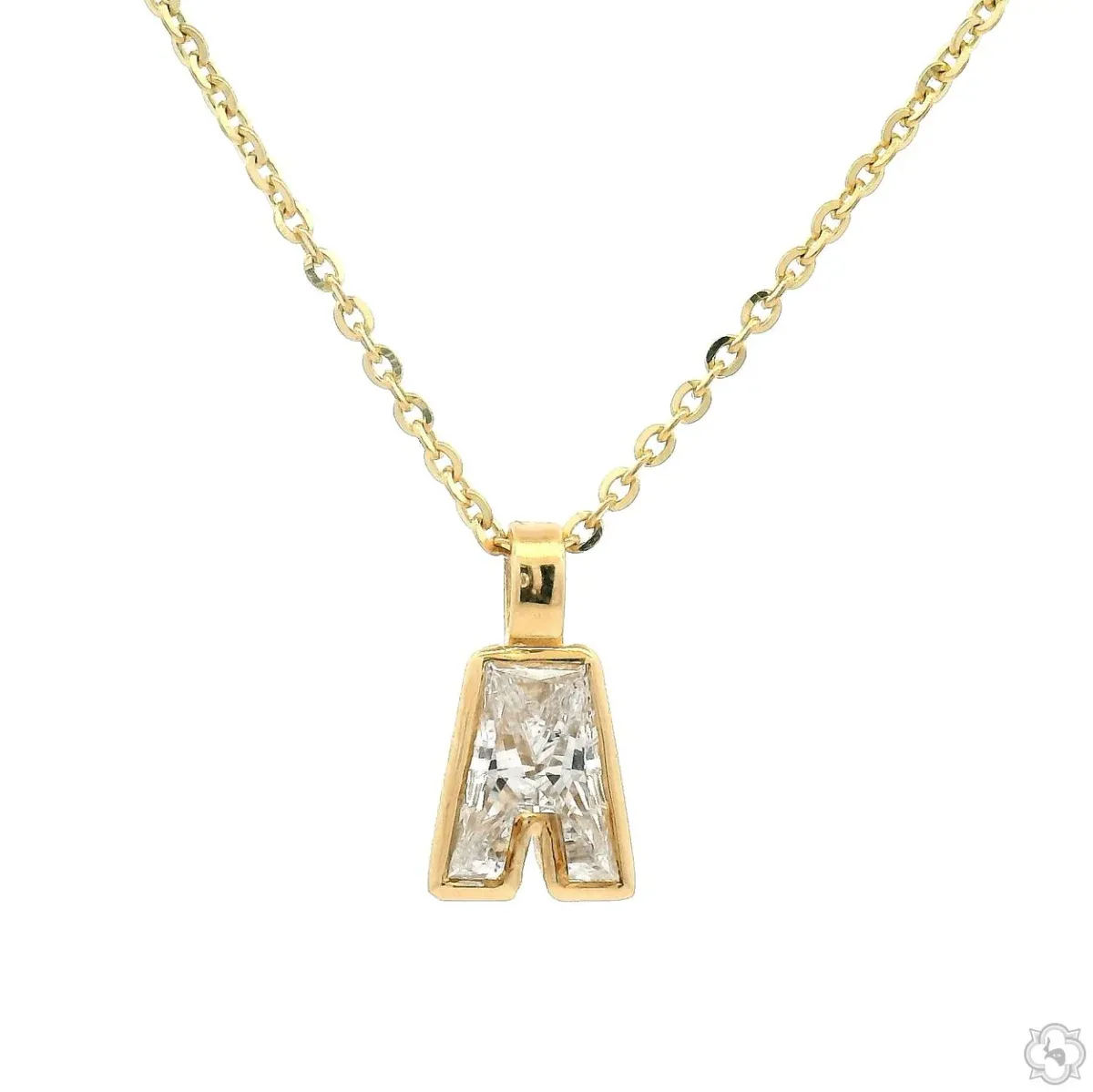 RINA - For Him CUSTOM CVD Bezel Diamond Letter Initial Necklace 70857 in Rose Gold / 18 Inches – Necklaces