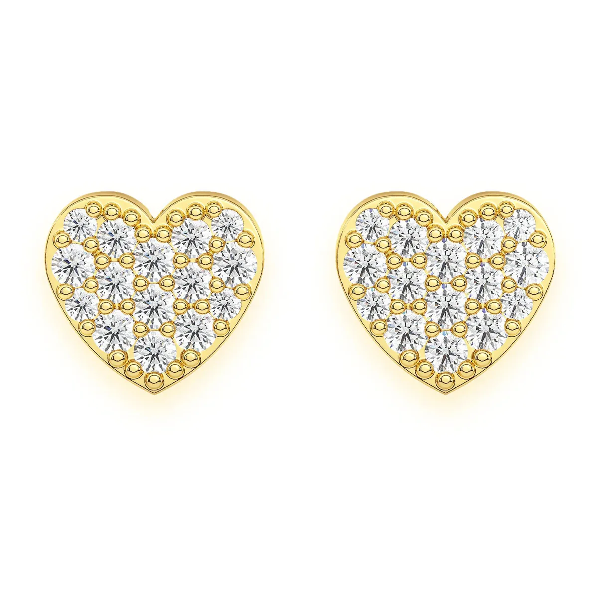 For Him Heart Diamond Stud Earrings in Rose Gold / Lab Grown Diamond – Earring