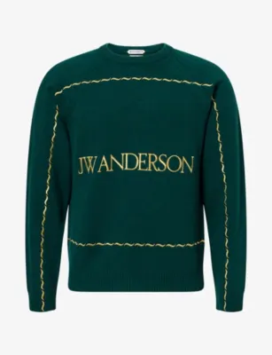 JW ANDERSON Embroidered-Logo Crewneck Wool Jumper