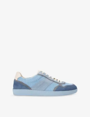 KURT GEIGER LONDON Lloyd Suede and Mesh Trainers - EUR 45 / 11 UK MEN in PALE BLUE – Mens | Trainers | Lace up trainers