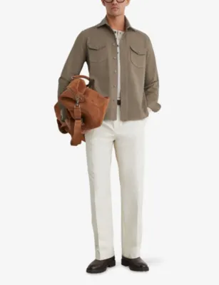 REISS Astra Flap-Pocket Cotton-Twill Shirt detail 2