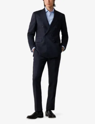 HACKETT Windowpane Double-Breasted Wool Blazer detail 2