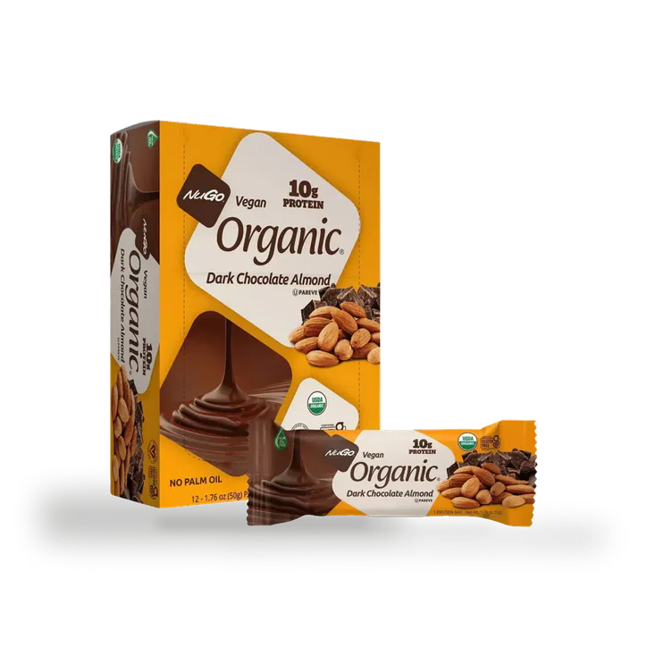 NuGo Nutriton NuGo Organic Dark Chocolate Almond Protein Bar 12 x 50g