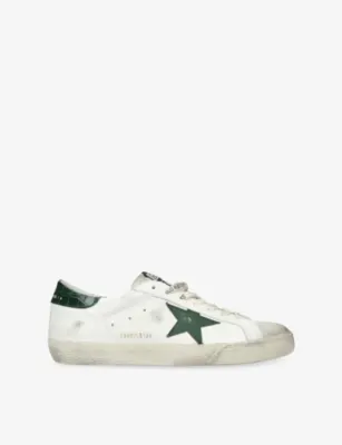 GOLDEN GOOSE Men’s Super-Star Leather Trainers - EUR 45 / 11 UK MEN in GREEN OTH – Mens | Trainers | Lace up trainers