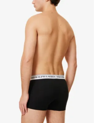 POLO RALPH LAUREN Logo-waistband classic-fit pack of three stretch-cotton trunks detail 3
