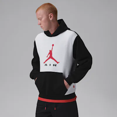 Jordan Brooklyn Men's Pullover Hoodie - White/Black/University Red