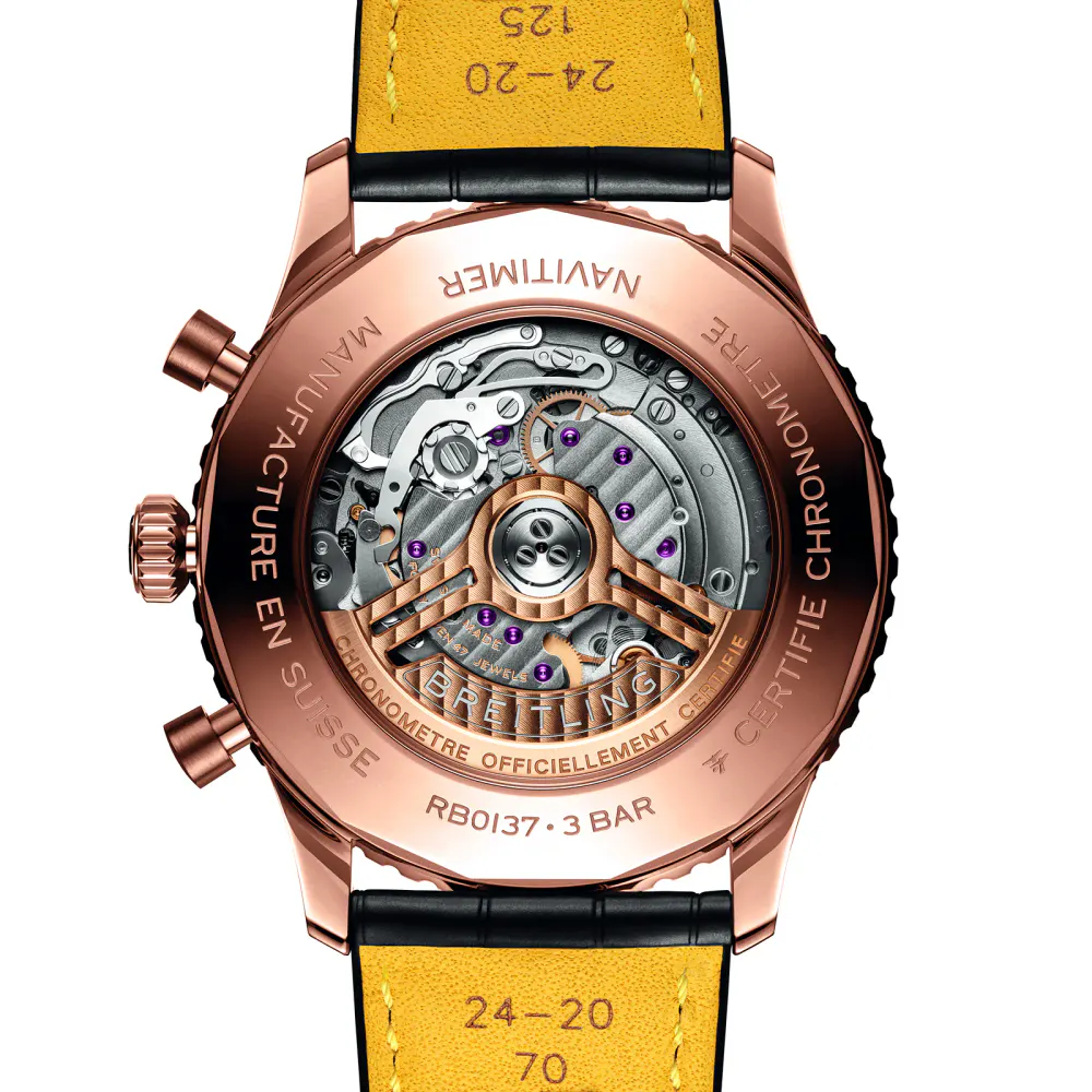 Breitling Navitimer B01 Chronograph 46 18k Red Gold Watch detail 2