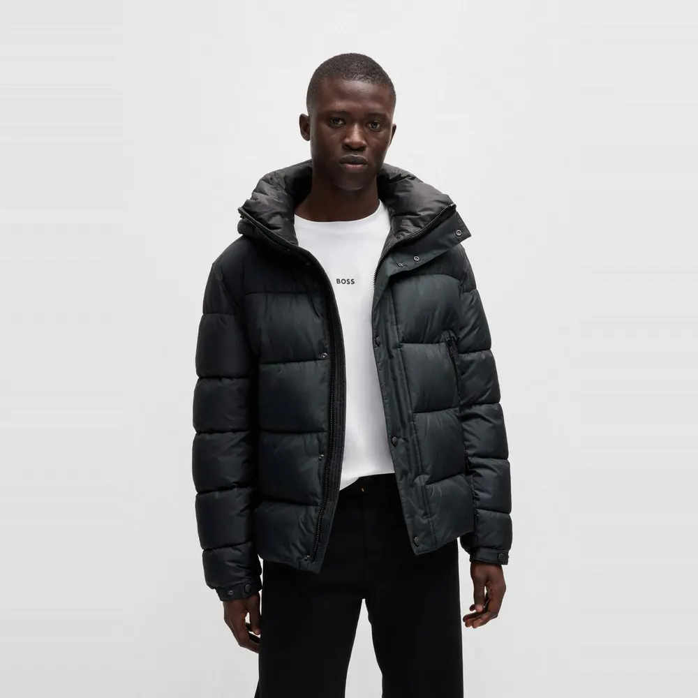 Boss Men's Omaris Water-Repellent Hooded Long Sleeve Short Puffer Jacket detail 2