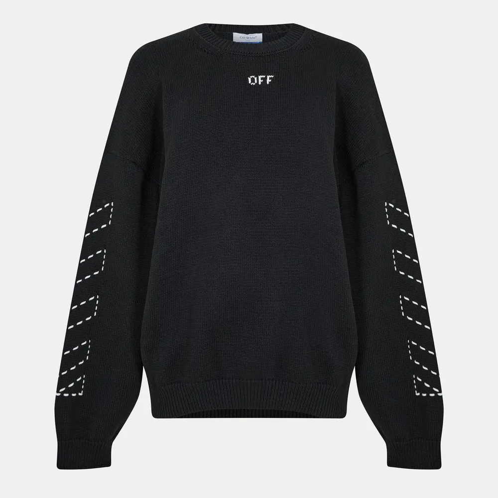 Off White Men's Arrows Cotton Long Sleeve Crew Neck Sweatshirt