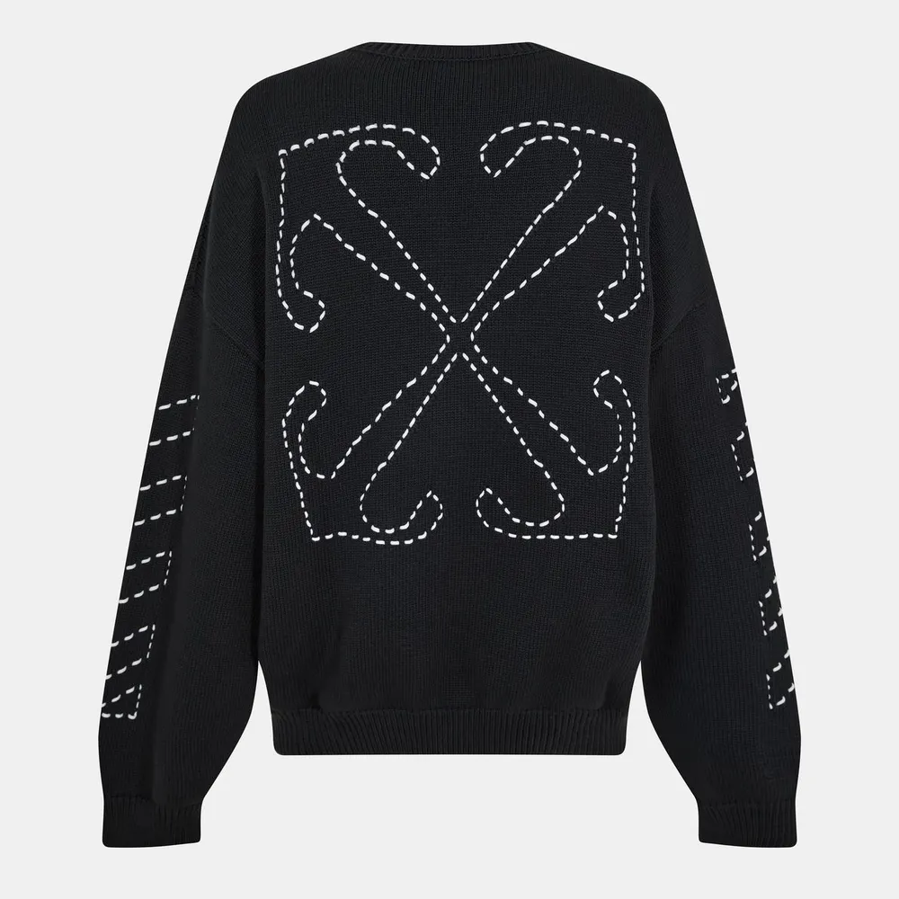 Off White Men's Arrows Cotton Long Sleeve Crew Neck Sweatshirt detail 2