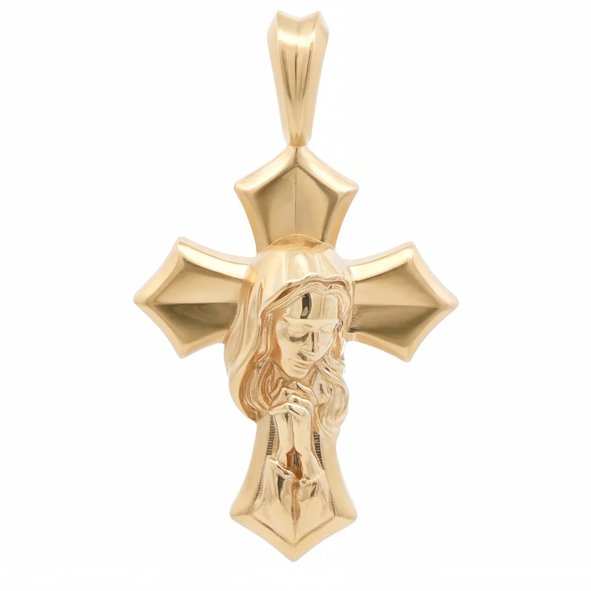 RINA - For Him FACTORY Praying Virgin Mary Cross Pendant 71197 in Rose Gold – Pendant