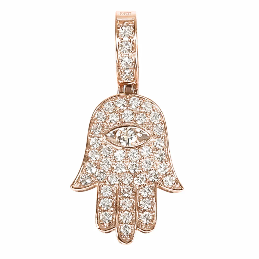 ANNA - CONSCIOUS DIAMONDS 14K Gold Hamsa Diamond Pendant 66169 in Rose Gold – Pendant