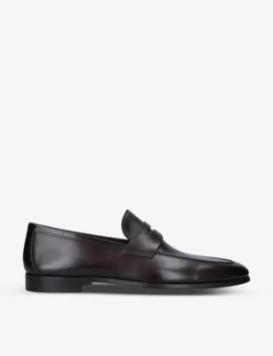 MAGNANNI Delos almond-toe suede loafers - EUR 44 / 10 UK MEN in MID BROWN – Mens | Loafers