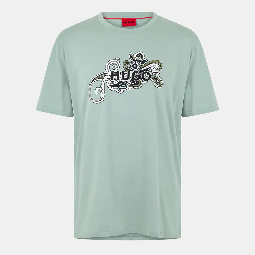 Hugo Men's Durable T-Shirt in Light Green – Clothing