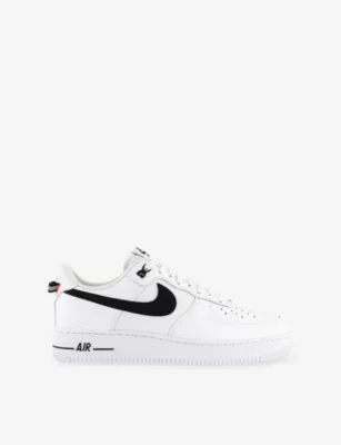 For Him Air Force 1 '07 Leather Trainers - EUR 44 / 10 UK MEN in WHITE BLACK CRIMSON – Mens | Trainers | Lace up trainers