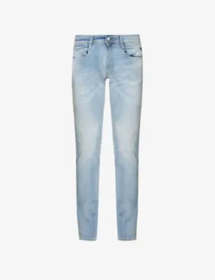 REPLAY Anbass Hyperflex tapered-leg slim-fit stretch-denim jeans - 30/32 in MEDIUM BLUE – Mens | Jeans | Slim