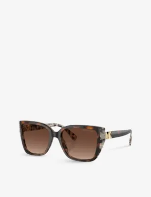 MICHAEL KORS MK2199 Acadia rectangle-frame tortoiseshell acetate sunglasses in BROWN, additional product view 2
