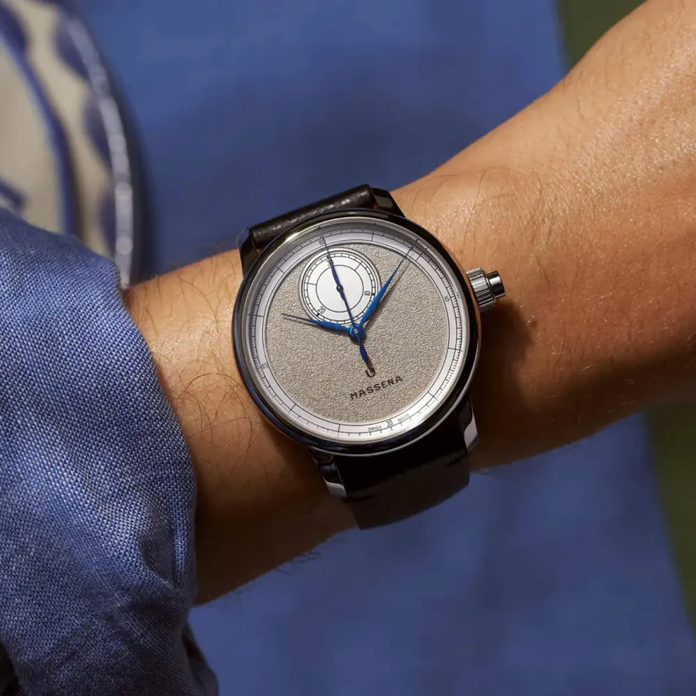 Louis Erard Le Chronographe Monopoussoir x Massena Lab Limited Edition 43mm Unisex Watch Silver in Silver, additional product view 2