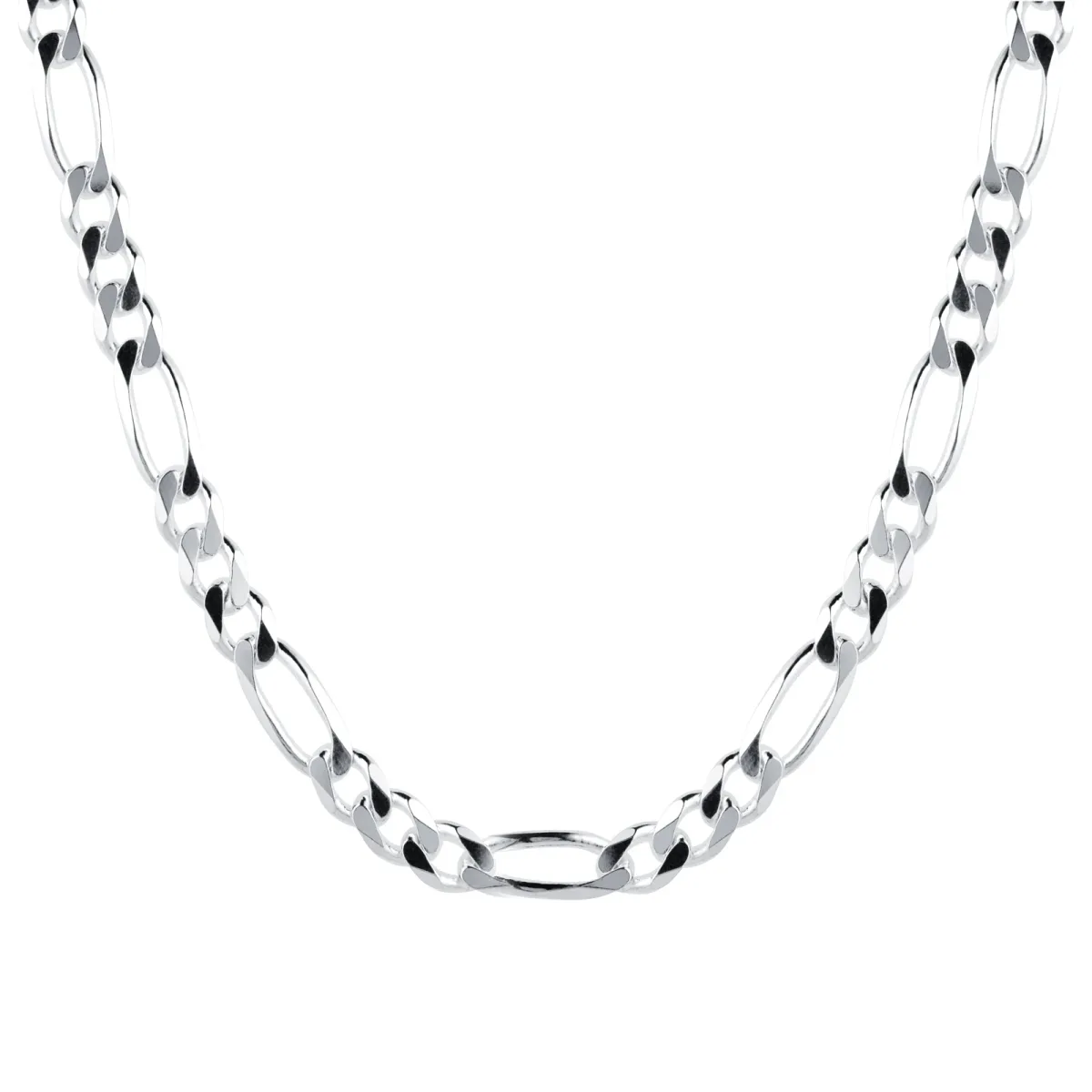 For Him Sterling Silver Mens 20 Inch 180 Figaro Chain