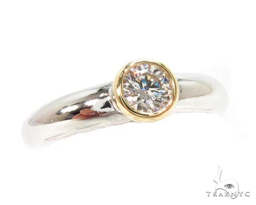 RINA - ERIC NVU STYLE Mens 18K Yellow Gold Bezel Diamond Platinum Wedding Ring 36636 in 5 – Ring