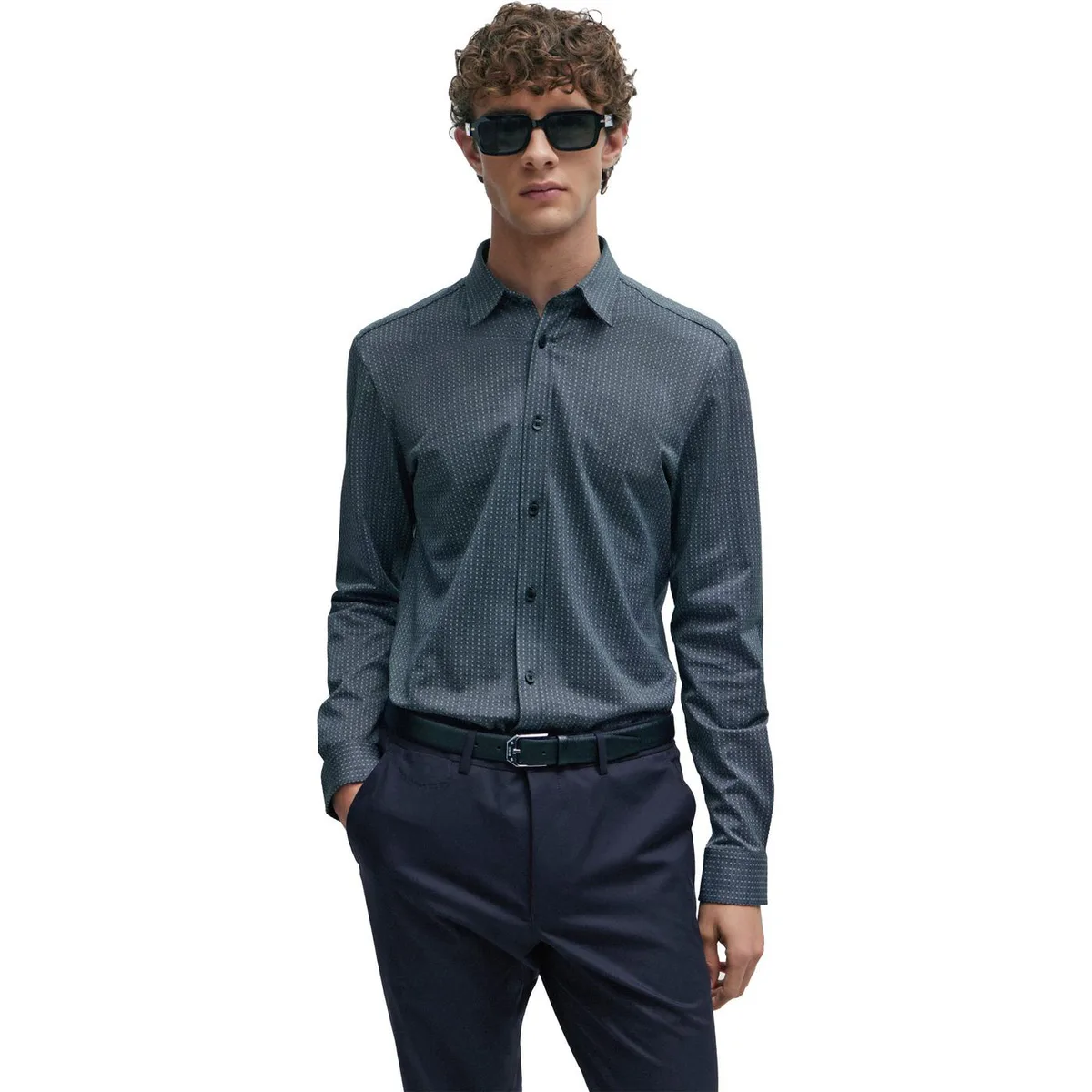 Boss Men's S Roan Kent Oxford Long-Sleeve Shirt