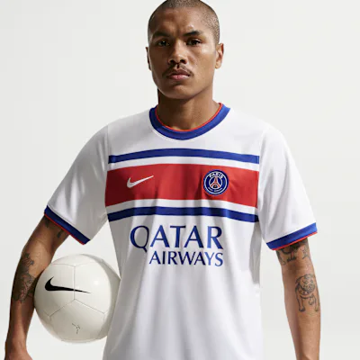 Nike Paris Saint-Germain Home Men's Nike Dri-FIT Football Pre-Match Top - White/Old Royal/University Red/White