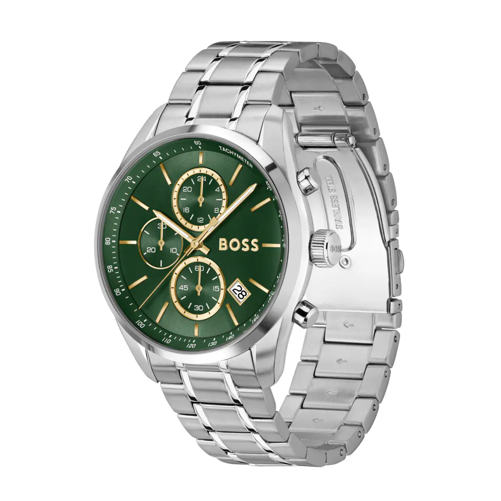 BOSS Grand Prix 44mm Mens Watch Green in Green, additional product view 2