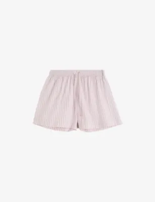 TEKLA Striped Cotton-Twill Pyjama Shorts - Hessel Stripes