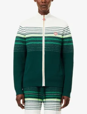 CASABLANCA Boucle Stripe Zip-Up Track Jacket detail 3