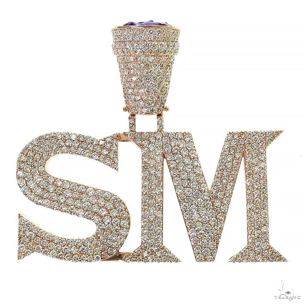RINA - For Him CUSTOM Custom Made Diamond Initial Pendant 69828 in Rose Gold – Pendant