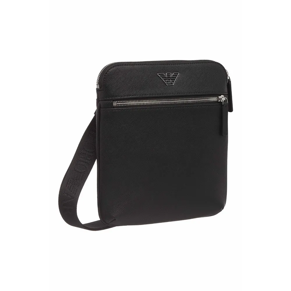 Emporio Armani Regenerated Saffiano Leather Flat Shoulder Bag detail 3
