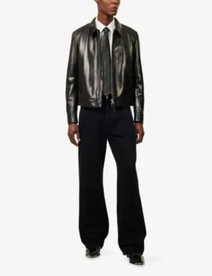 TOM FORD Slim-Fit Collared Leather Jacket detail 2