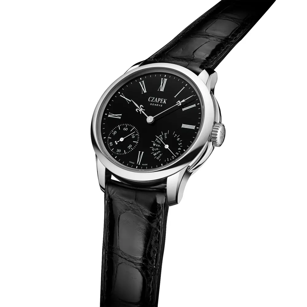 Czapek Quai Des Bergues S Black Enamel in Black, additional product view 2