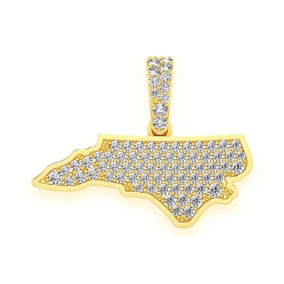 For Him US State Diamond Pendant in North Carolina / White Gold / Natural Diamond – Pendant
