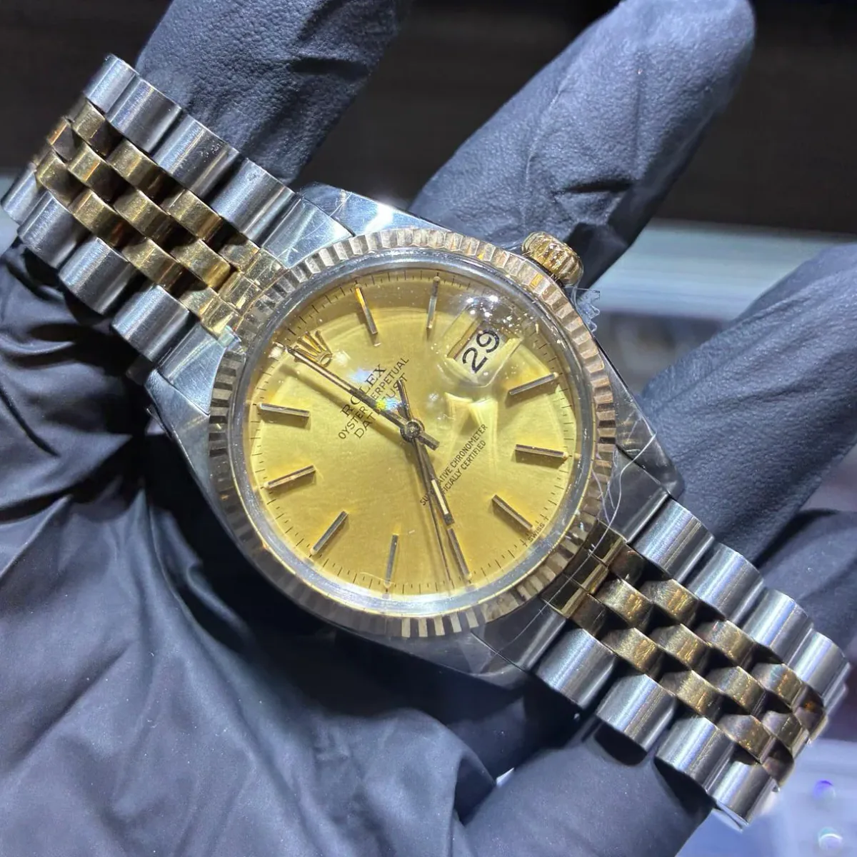 ANKUR - For Him WATCHES Rolex Datejust 36mm | Champagne Stick Dial | Two Tone Yellow Gold – Watch