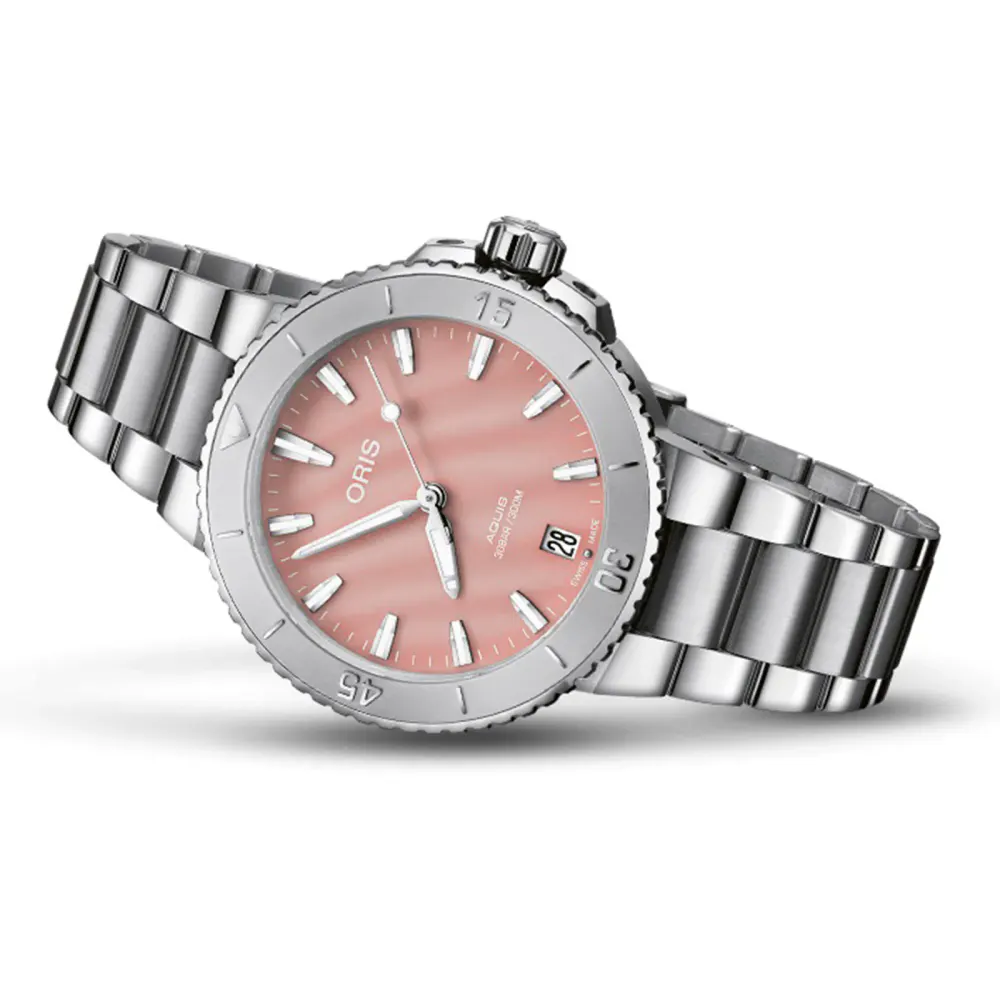 Oris Aquis Date 36.5mm Unisex Watch Pink detail 2