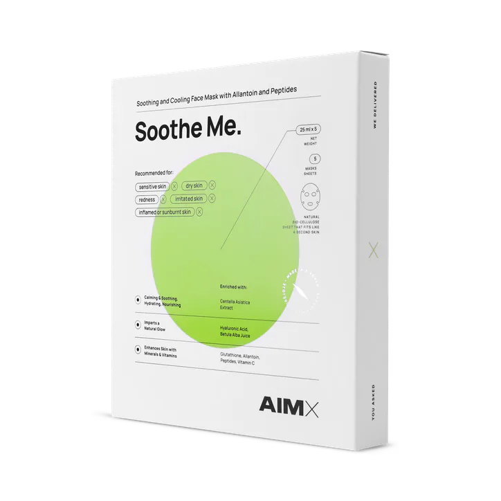 AIMX Box Of Aimx Soothing Sheet Mask With Peptides Soothe Me 5 Sheets X 25ml
