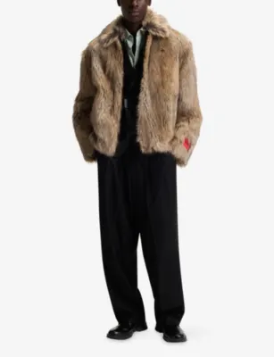 HUGO Branded Faux-Fur Jacket detail 2