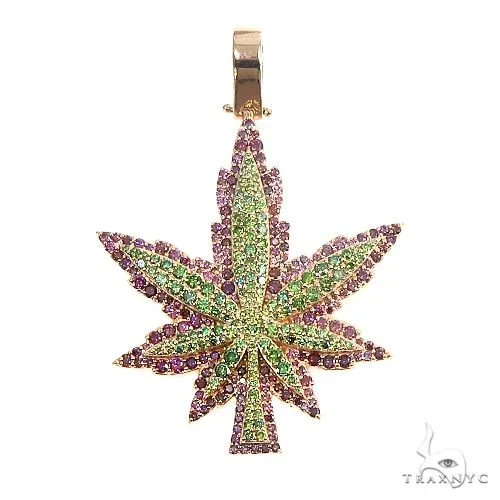 RINA - For Him CUSTOM 14K Gold Custom Made Weed Pendant 66824 in Rose Gold – Pendant