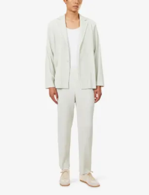 HOMME PLISSE ISSEY MIYAKE Tailored Single-Breasted Pleats Jacket in Duomo Green, additional product view 2