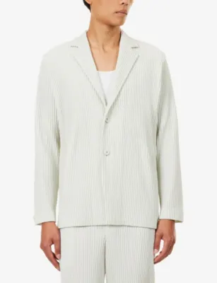 HOMME PLISSE ISSEY MIYAKE Tailored Single-Breasted Pleats Jacket in Duomo Green, additional product view 3
