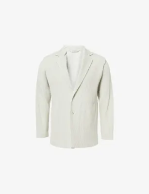 HOMME PLISSE ISSEY MIYAKE Tailored Single-Breasted Pleats Jacket in Duomo Green – Mens | Blazers | Formal blazers