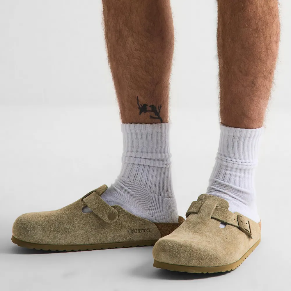 Birkenstock Men's Boston Leve Clogs in Faded Khaki, additional product view 3