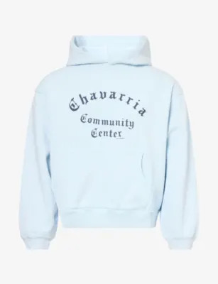 WILLY CHAVARRIA Community Center Brand-Print Cotton Hoody