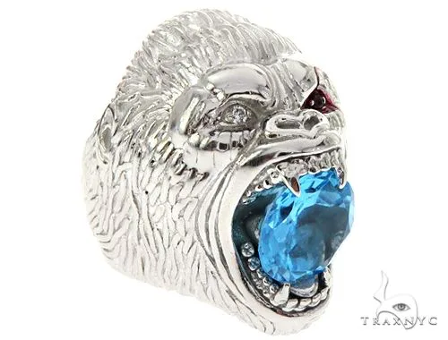 RINA - For Him CUSTOM Custom 14K White Gold Diamond Gorilla Pinky Ring 65003 in Rose Gold – Ring