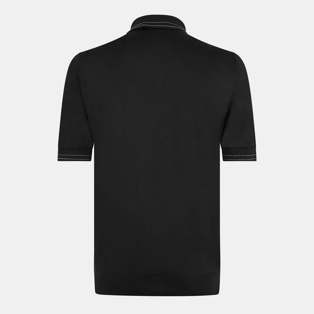 Dolce and Gabbana Men's Stripe Collar Short Sleeve Polo Shirt detail 2