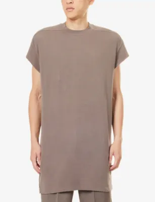 RICK OWENS Jumbo Longline Cotton T-shirt detail 3